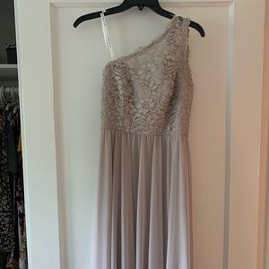 David’s Bridal One Shoulder Corded Lace Dress